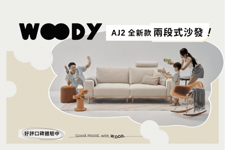 雙人沙發推薦二－WOODY AJ2 新款兩段式沙發
